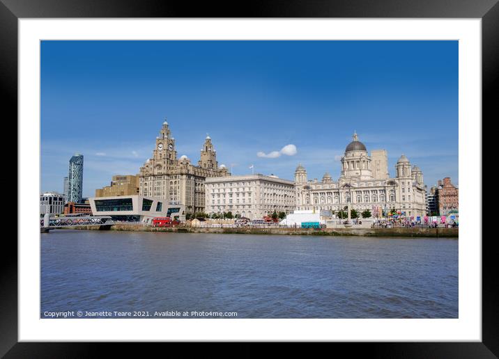 Liverpool waterfront, The Three Graces Framed Mounted Print by Jeanette Teare