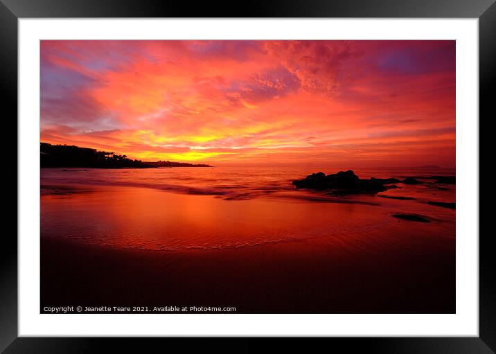 Red sky in the morning Framed Mounted Print by Jeanette Teare