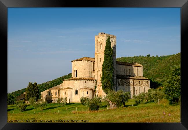 Sant Antimo monastery, Tuscany Framed Print by Jeanette Teare