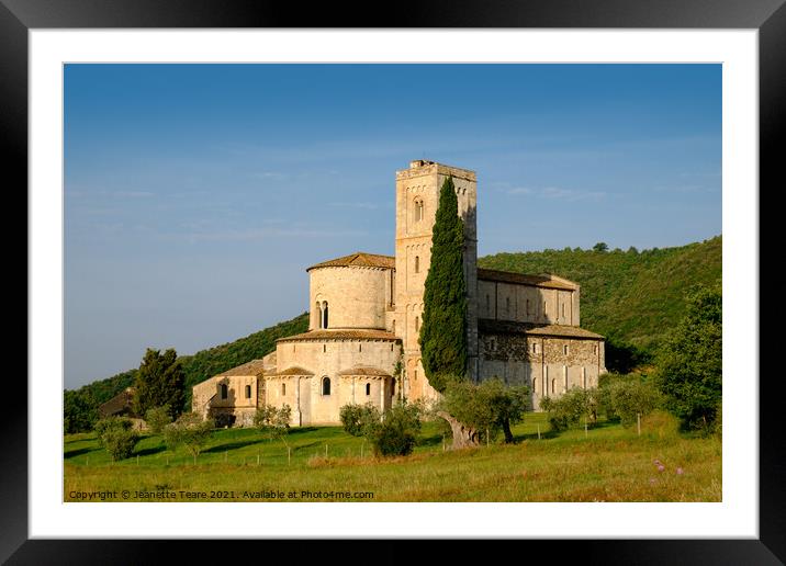 Sant Antimo monastery, Tuscany Framed Mounted Print by Jeanette Teare