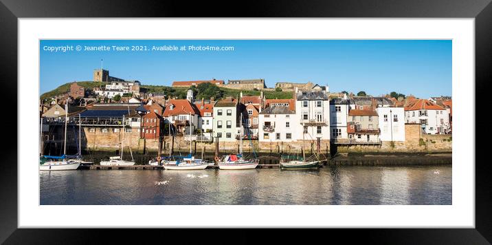 Whitby harbour cottages Framed Mounted Print by Jeanette Teare