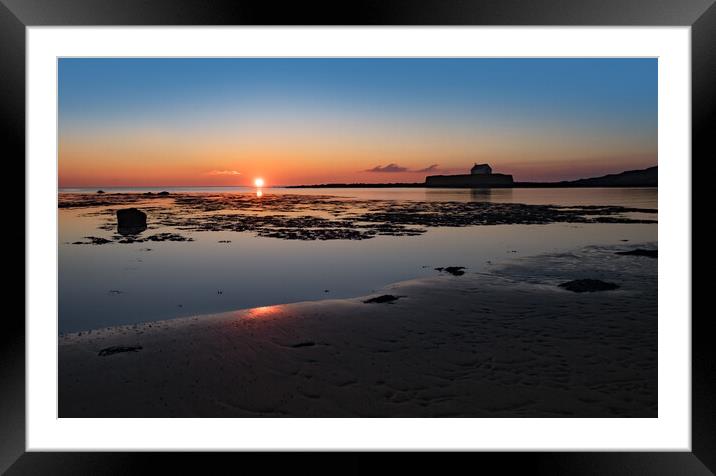 Mystical sunset at Cwyfan, Aberffraw Framed Mounted Print by Jeanette Teare