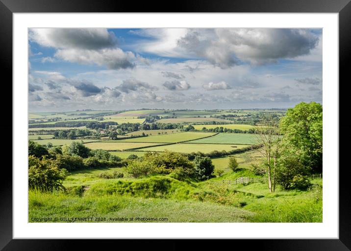 View in the Lincolnshire wolds Framed Mounted Print by GILL KENNETT