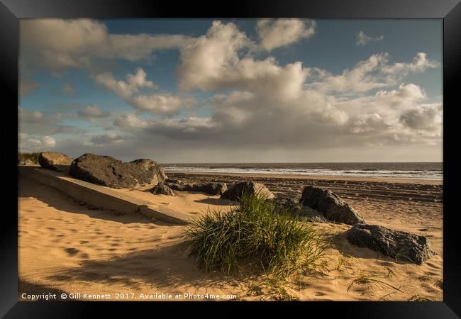 Sandy Beach Framed Print by GILL KENNETT