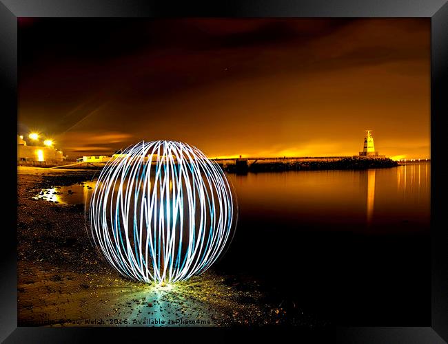 Light Orb by The Sea Framed Print by Paul Welsh