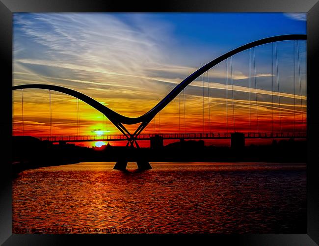 Infinity Bridge Sunset  Framed Print by Paul Welsh