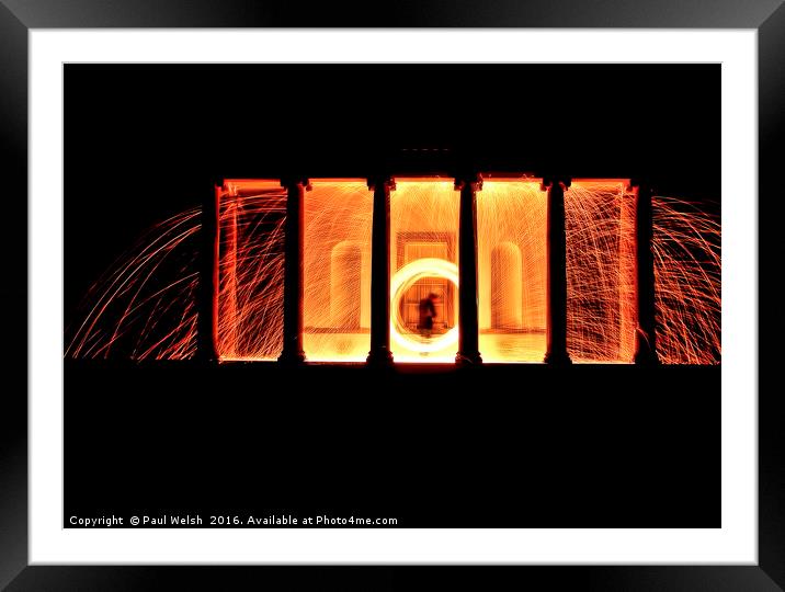 Fire Spinning At The Temple of Minerva Hardwick Co Framed Mounted Print by Paul Welsh