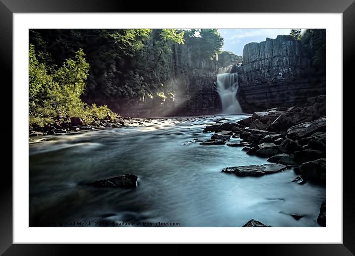 High Force Waterfall  Framed Mounted Print by Paul Welsh