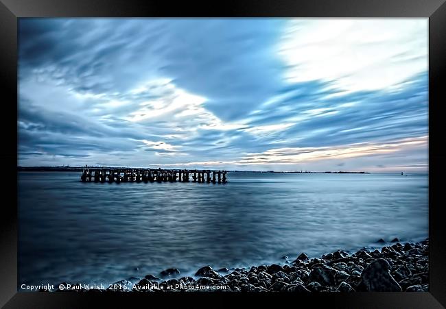 South Gare Jetty Framed Print by Paul Welsh