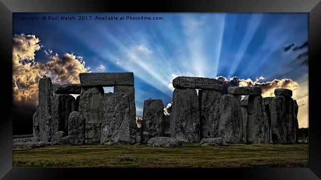 Stonehenge Framed Print by Paul Welsh