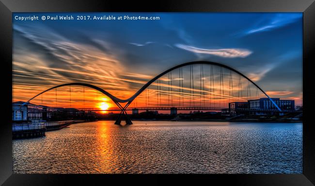 Infinity Bridge Sunset  Framed Print by Paul Welsh