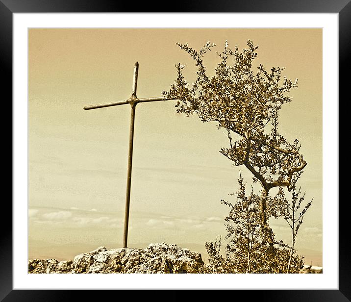 Cross and Thorns Framed Mounted Print by Brian Spooner