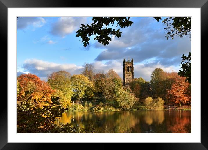 Autumnal lakeside scene Framed Mounted Print by Brian Spooner