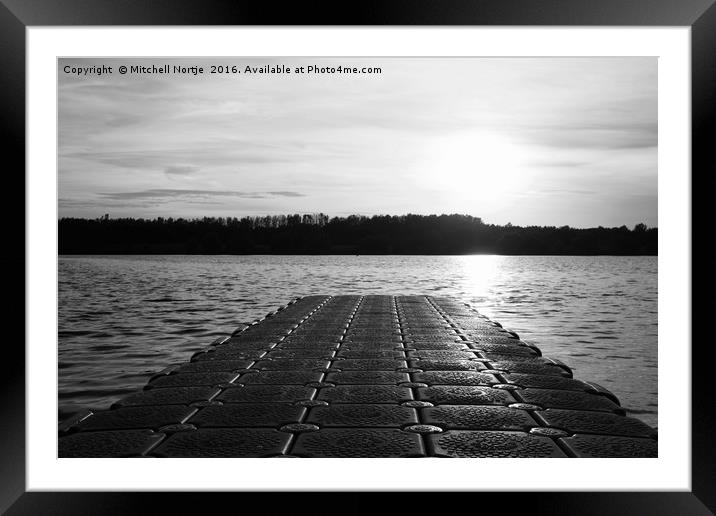 Pier at Caldecott Lake, Milton Keynes Framed Mounted Print by Mitchell Nortje