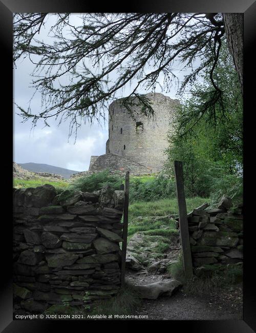 Dolbadarn Castle Llanberis Framed Print by JUDI LION