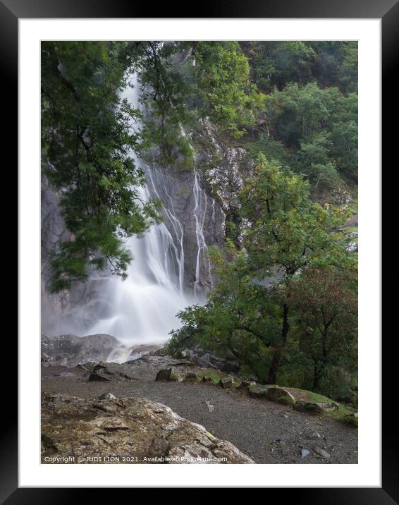 Foot of Aber Falls Framed Mounted Print by JUDI LION