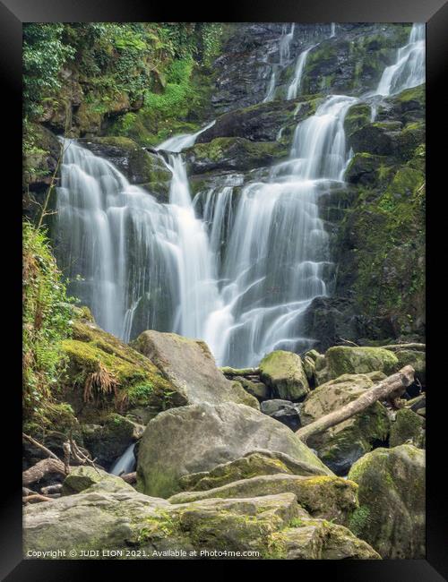 Torc Waterfall, Ireland Framed Print by JUDI LION