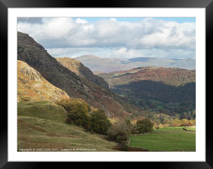 Below Coniston Old Man Framed Mounted Print by JUDI LION