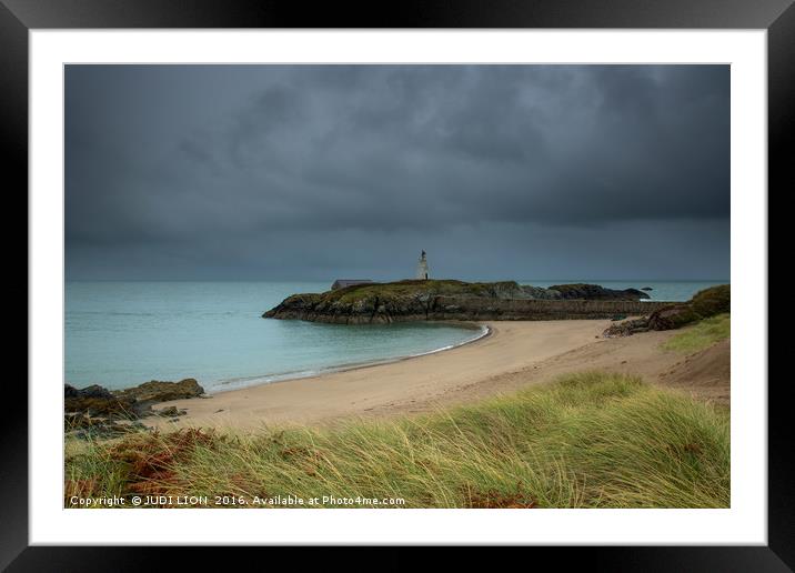 Stormy morning on Llanddwyn Island Framed Mounted Print by JUDI LION