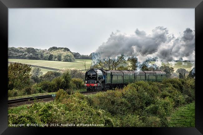 Tornado under steam Framed Print by JUDI LION