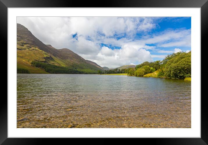 View down length of Buttermere in Lake District Framed Mounted Print by Steve Heap
