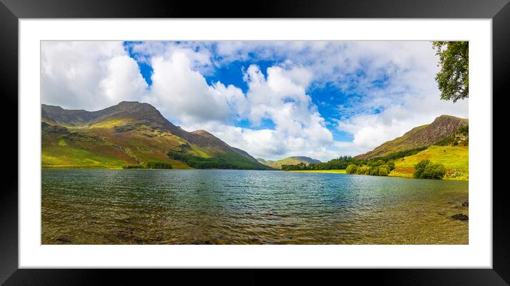 Panorama of Buttermere in Lake District Framed Mounted Print by Steve Heap