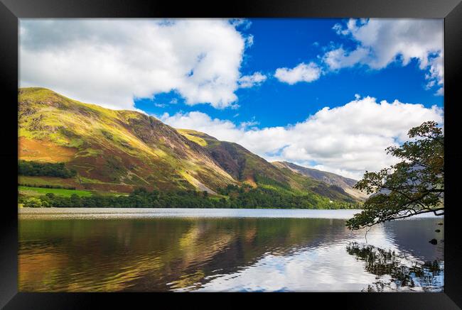 Reflections in Buttermere in Lake District Framed Print by Steve Heap
