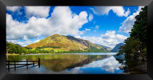 Panorama of Buttermere in Lake District Framed Print by Steve Heap