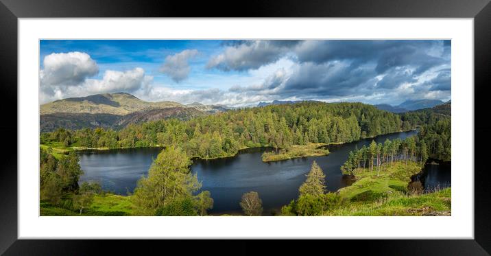 Panoramic Tarn Hows in English Lake District Framed Mounted Print by Steve Heap