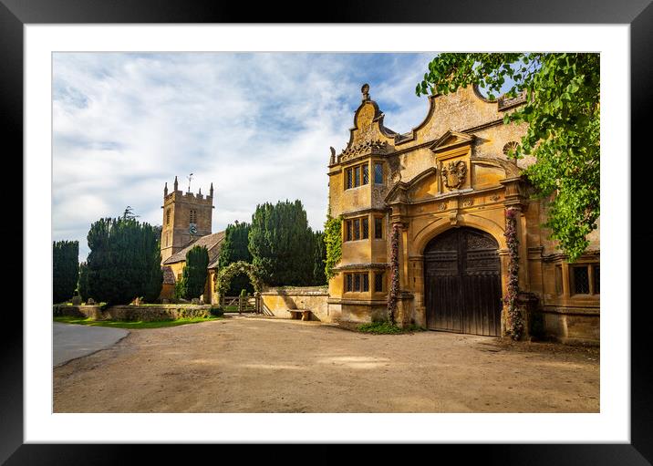 Stanway House and St Peters Church Stanton Framed Mounted Print by Steve Heap