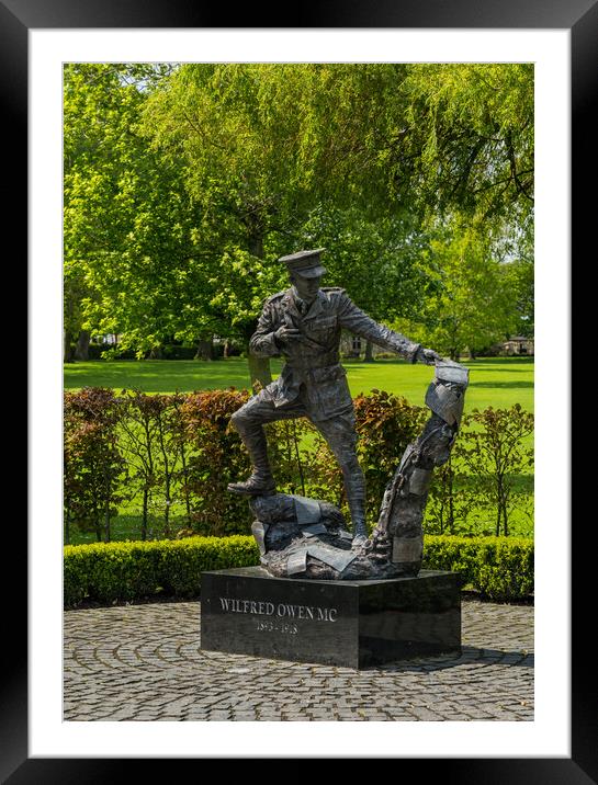  Wilfred Owen statue in Oswestry park in Shropshir Framed Mounted Print by Steve Heap