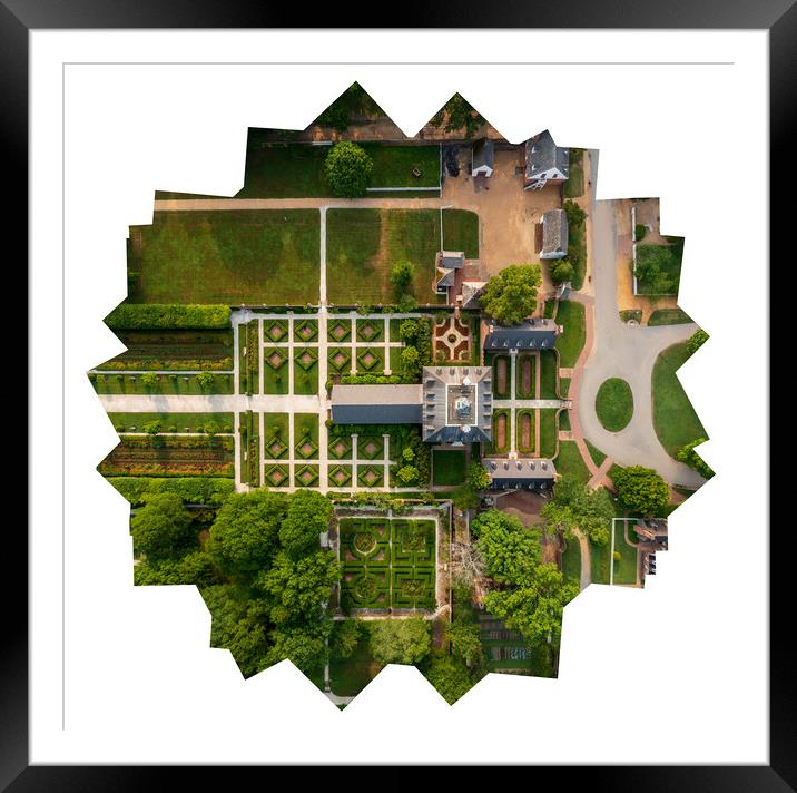 Top down view of Governors Palace in Williamsburg Virginia Framed Mounted Print by Steve Heap