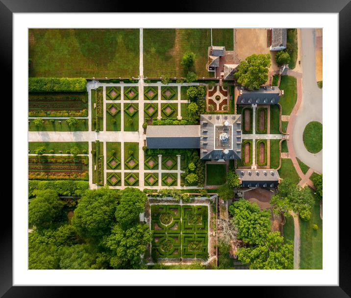 Top down view of Governors Palace in Williamsburg Virginia Framed Mounted Print by Steve Heap
