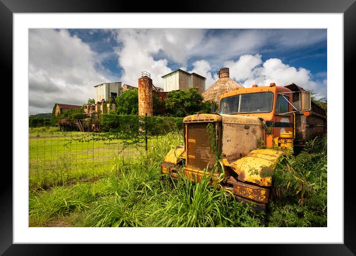 Abandoned truck by old sugar mill at Koloa Kauai Framed Mounted Print by Steve Heap