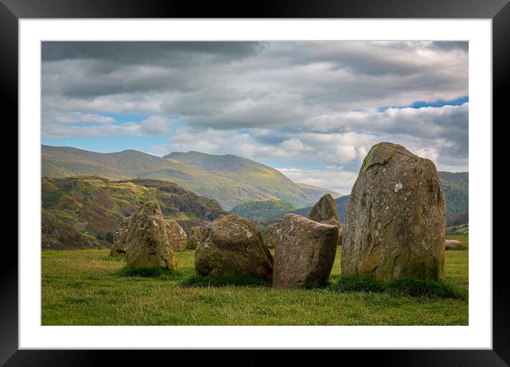 Castlerigg Stone Circle near Keswick Framed Mounted Print by Steve Heap