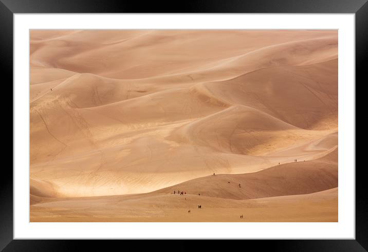 People on Great Sand Dunes NP  Framed Mounted Print by Steve Heap
