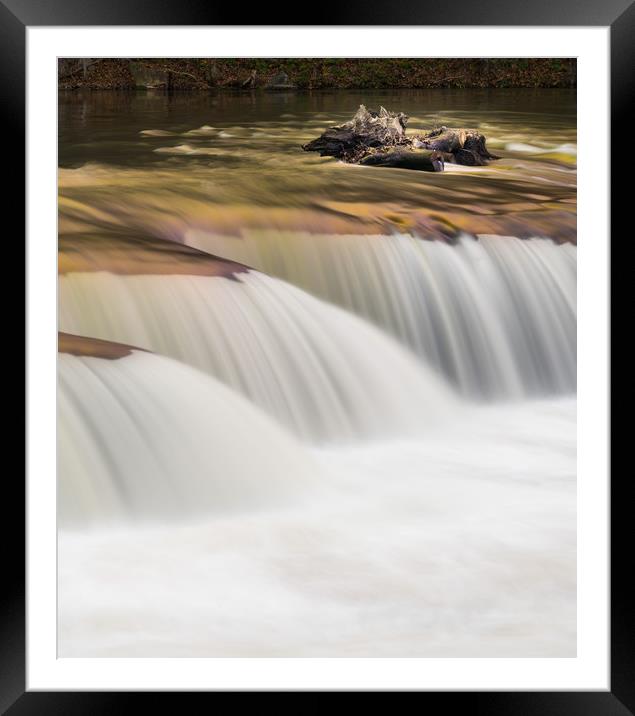 Abstract rendition of heavily flooded waterfall Framed Mounted Print by Steve Heap