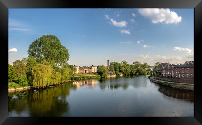 View over the River Severn from English Bridge in  Framed Print by Steve Heap