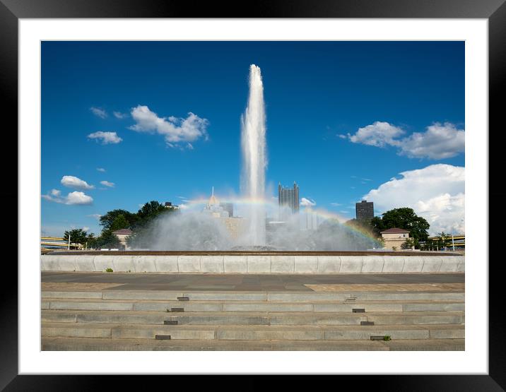 Point State Park Fountain in downtown Pittsburgh Framed Mounted Print by Steve Heap
