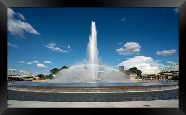 Point State Park Fountain in downtown Pittsburgh Framed Print by Steve Heap