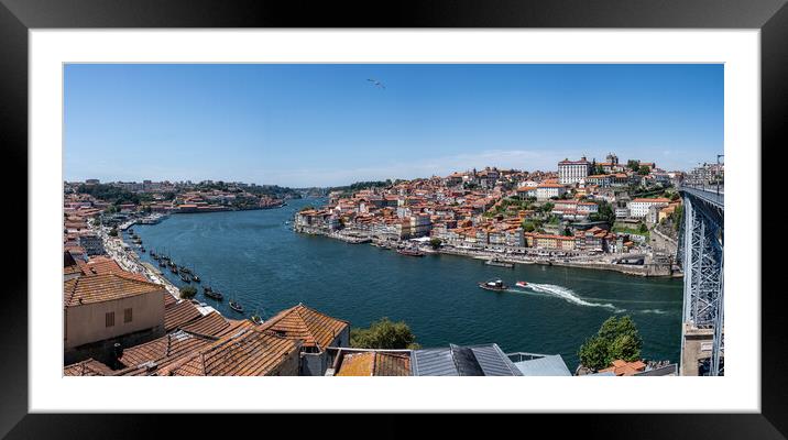 City skyline of Porto in Portugal panorama Framed Mounted Print by Steve Heap