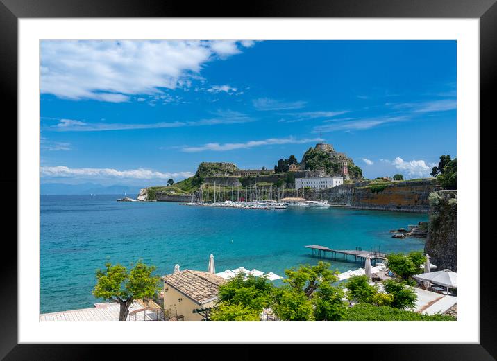 Old Fortress of Corfu on promontory by old town Framed Mounted Print by Steve Heap
