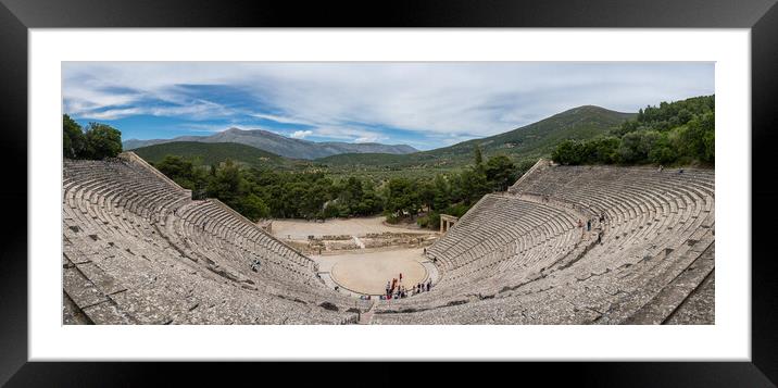 Massive amphitheatre at Sanctuary of Asklepios at Epidaurus Gree Framed Mounted Print by Steve Heap
