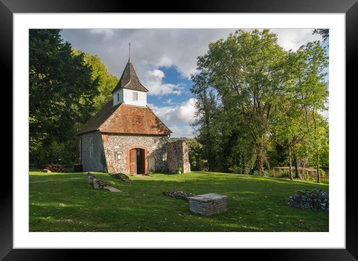 Smallest Church in England at Lullington Framed Mounted Print by Steve Heap