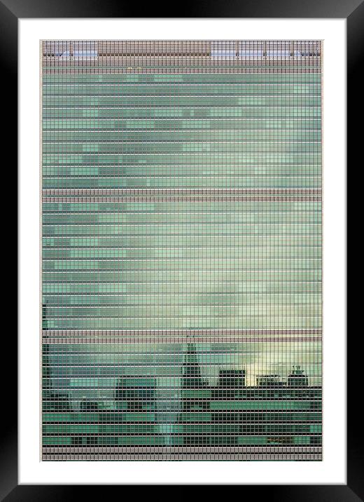 Hundreds of office windows in New York skyscraper Framed Mounted Print by Steve Heap