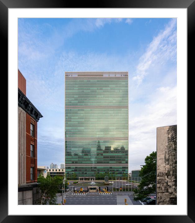 Headquarters of United Nations in New York City Framed Mounted Print by Steve Heap