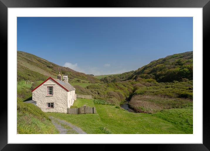 Cottage near Hartland Quay in Devon Framed Mounted Print by Steve Heap