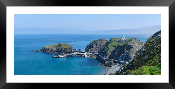 Tourists land from MS Oldenburg on Lundy Island in Devon Framed Mounted Print by Steve Heap