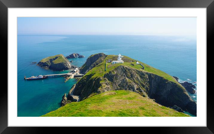 Tourists land from MS Oldenburg on Lundy Island in Devon Framed Mounted Print by Steve Heap