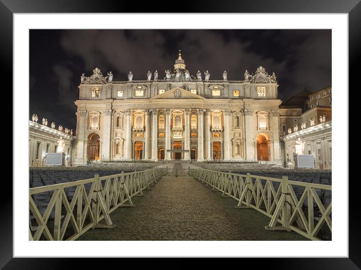 Entrance to St Peters Basilica at Easter Framed Mounted Print by Steve Heap